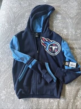 Tennessee Titans Navy & Light Blue Fleece Zip Hoodie Youth M (10/12)